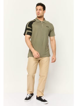 Nordland Men Regular Fit Short Sleeve Brand Polo Shirt, Olive  - Image 3