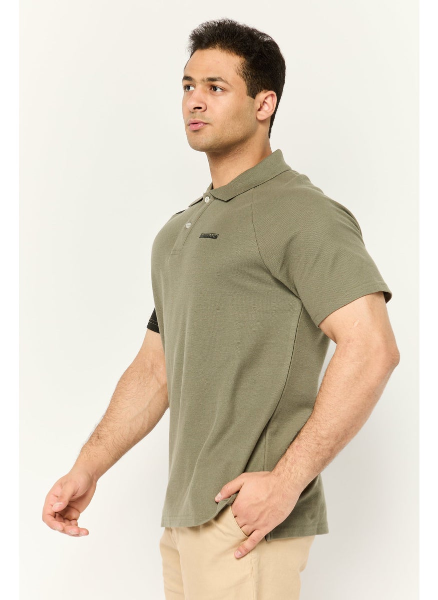 Nordland - Men Regular Fit Short Sleeve Brand Polo Shirt, Olive - Image 1