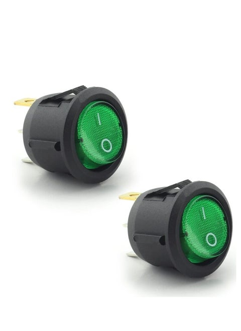 KNP KCD2 6A 250V Green ON-OFF Round Switch is a compact and robust switch designed for straightforward on/off control in various electrical applications Featuring a green actuator it offers clear visibility for operation status making it suitable for a range of devices and equipment where an intuitive control interface is necessary.