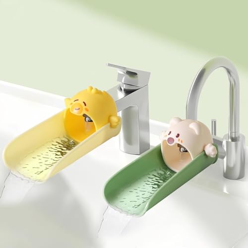 EASICUTI 2 Pack Faucet Extender for Toddlers, Kids Sink Extender for Bathroom, Kitchen, EASICUTI Food Grade Silicone Faucet Extension, Baby Hand Washing Water Spout Extender Fits Standard, Gooseneck Faucet - Image 1