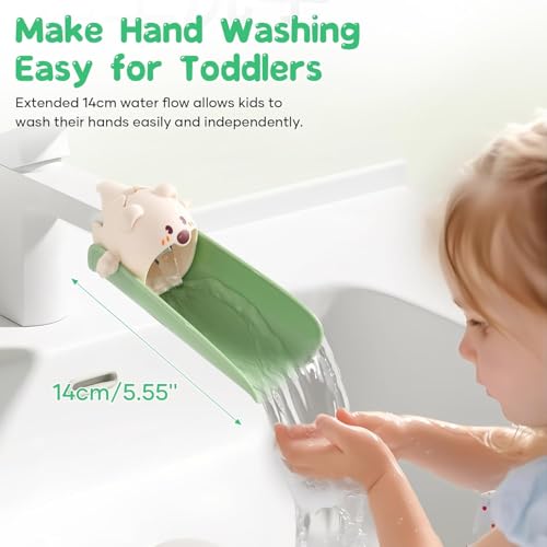 EASICUTI 2 Pack Faucet Extender for Toddlers, Kids Sink Extender for Bathroom, Kitchen, EASICUTI Food Grade Silicone Faucet Extension, Baby Hand Washing Water Spout Extender Fits Standard, Gooseneck Faucet - Image 2