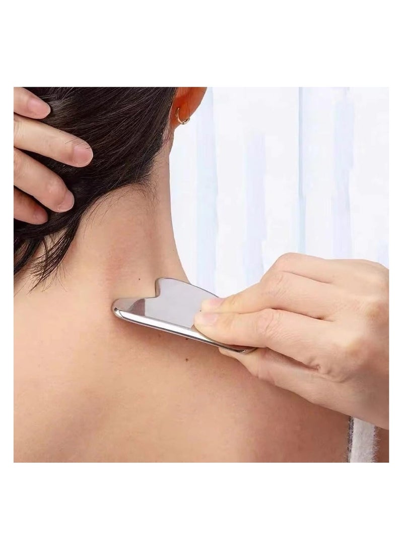 Loquat Stainless Steel Gua Sha Facial Tools, Tighten Skin Massage Guasha Beauty Tool for Face Body Eyes Neck Massager - Image 2
