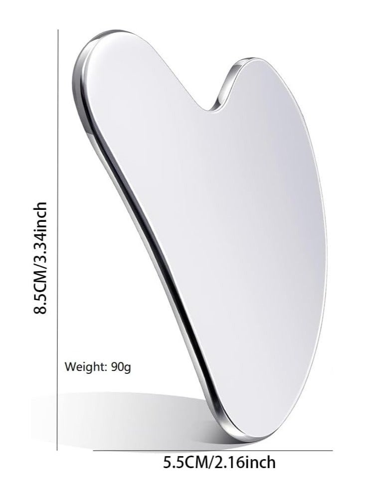 Loquat Stainless Steel Gua Sha Facial Tools, Tighten Skin Massage Guasha Beauty Tool for Face Body Eyes Neck Massager - Image 5