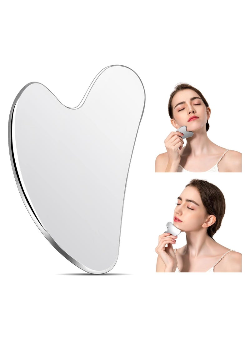 Loquat Stainless Steel Gua Sha Facial Tools, Tighten Skin Massage Guasha Beauty Tool for Face Body Eyes Neck Massager - Image 1