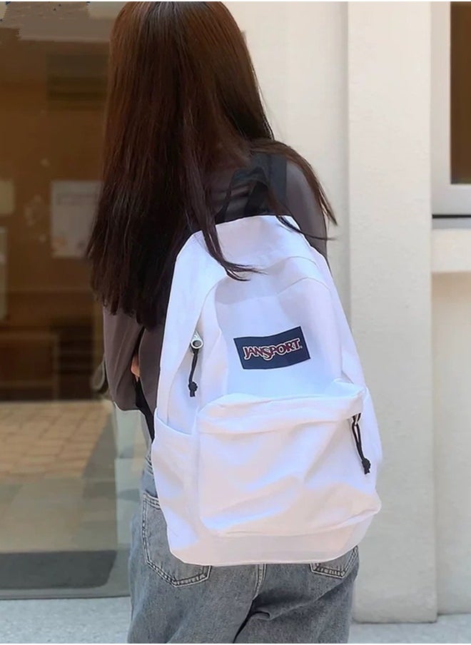 JANSPORT - SuperBreak Unisex Large Capacity Solid Color Backpack Computer Bag White 42cm * 32cm * 21cm - Image 1