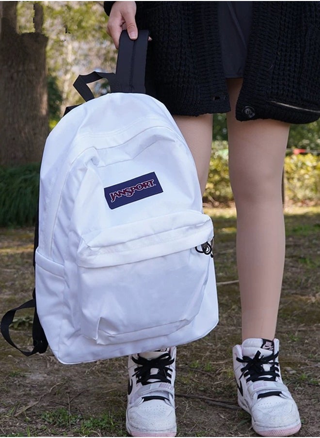 JANSPORT - SuperBreak Unisex Large Capacity Solid Color Backpack Computer Bag White 42cm * 32cm * 21cm - Image 1
