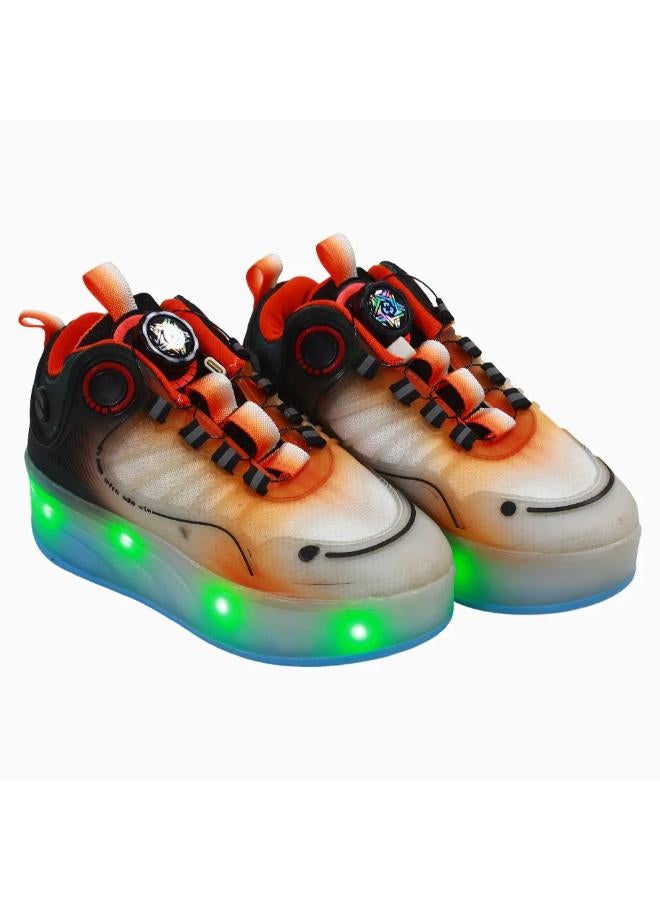 Unisex LED Leather Sneakers with Wheels - Image 1