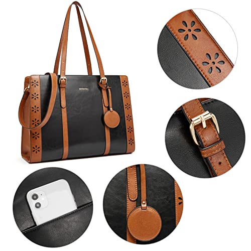 BOSTANTEN Laptop Bag for Women 15.6 inch Computer Leather Briefcase Vintage Work Tote Handbag - Image 5