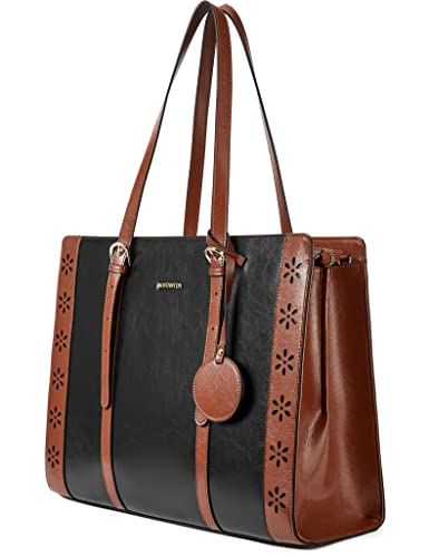 BOSTANTEN Laptop Bag for Women 15.6 inch Computer Leather Briefcase Vintage Work Tote Handbag - Image 1