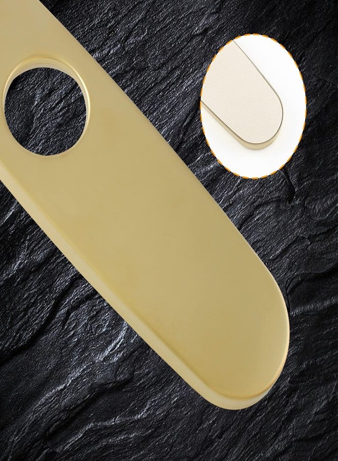Bivethoi Sink Faucet Cover Plate 10 Inch Deck Plate, Brushed Gold Escutcheon Plate Stainless Steel Faucet Cover, Vanity Hole Cover Plate for 1 or 3 Hole Bathroom Sink Kitchen Faucet - Image 3