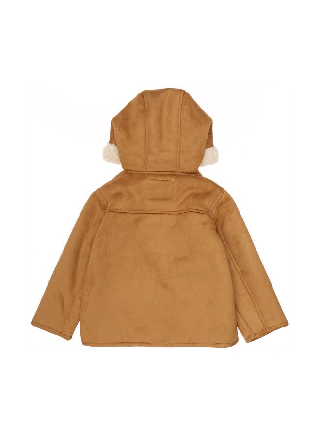 Zara kids' British Retro-style Soft Fleece-lined Hooded Cardigan Jacket - Image 3