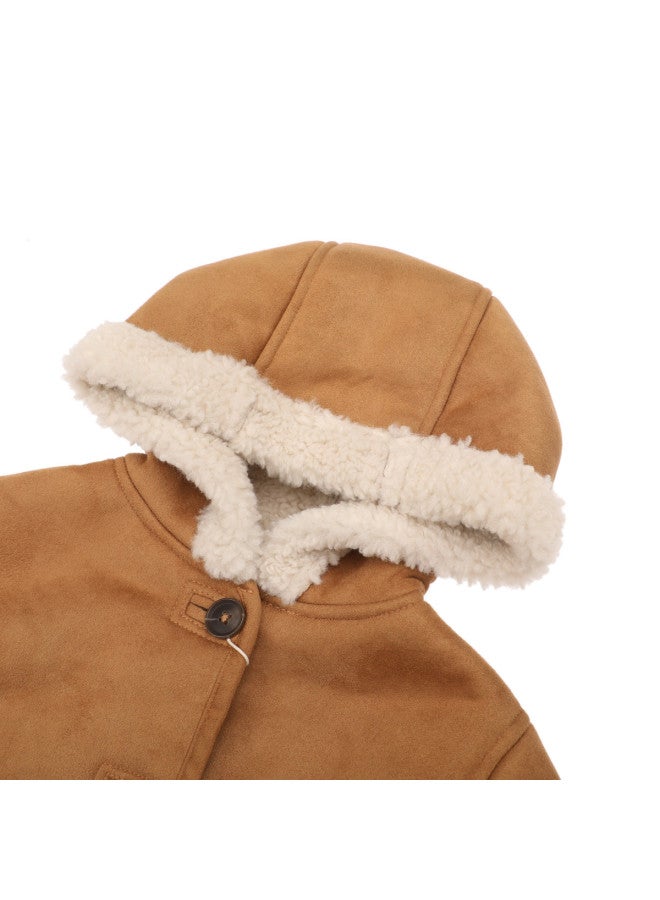 Zara kids' British Retro-style Soft Fleece-lined Hooded Cardigan Jacket - Image 4