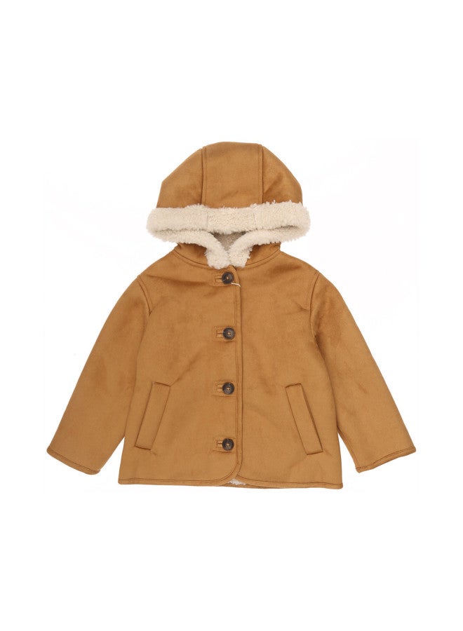 Zara kids' British Retro-style Soft Fleece-lined Hooded Cardigan Jacket - Image 2