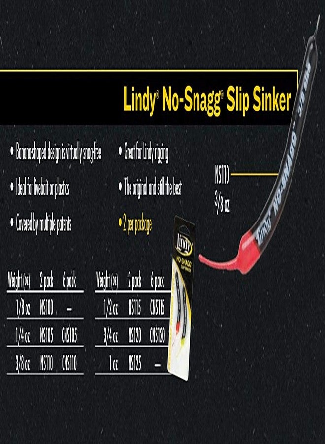 Lindy No Snagg Slip Sinker 1/2 oz, Multi, One Size,Black,White - Image 2