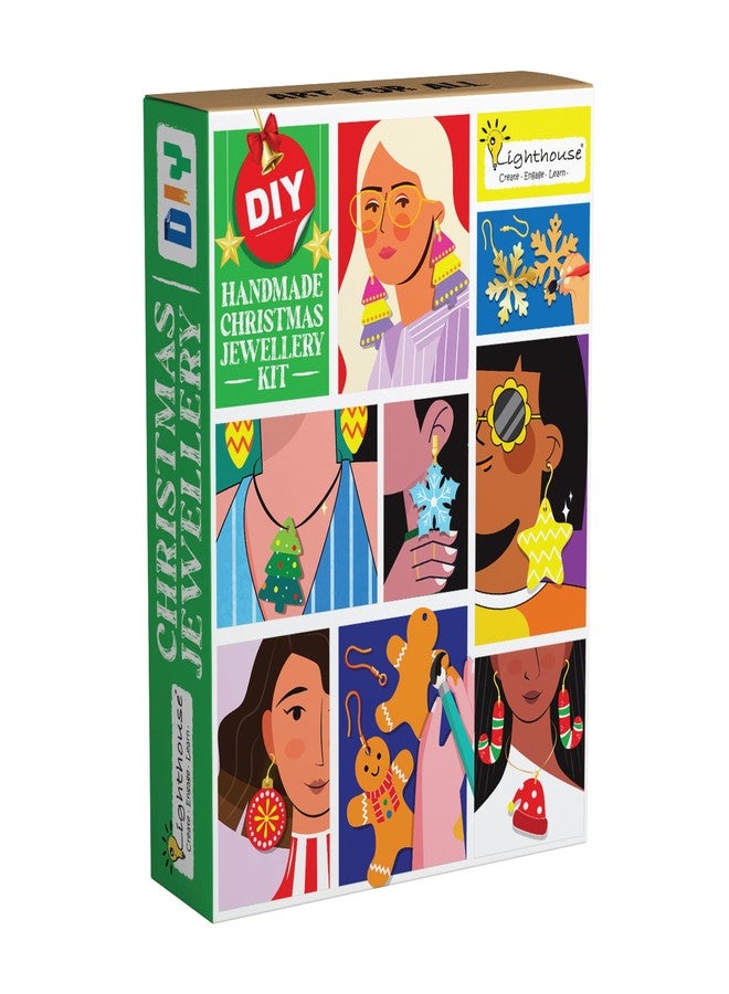 Lighthouse DIY Christmas Jewellery Making Kit For Girls | Colorful Handmade Earrings & Pendants Making Set | DIY Holiday Activity for Kids & Adults | Perfect for Christmas Parties, Gifts & Creative Play - Image 1
