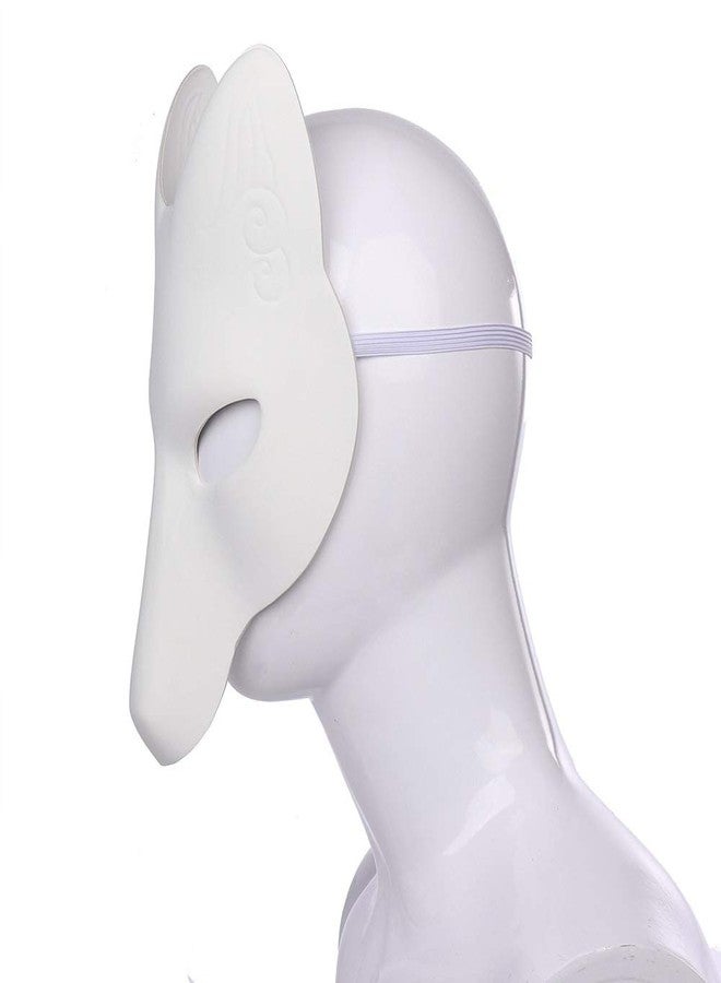NewL Fox Mask DIY Unpainted Mask White Blank Face Mask 2026 Halloween Masquerade Cosplay - Image 5