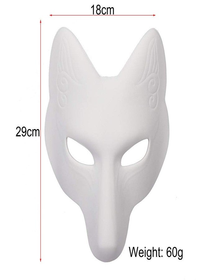 NewL Fox Mask DIY Unpainted Mask White Blank Face Mask 2026 Halloween Masquerade Cosplay - Image 2
