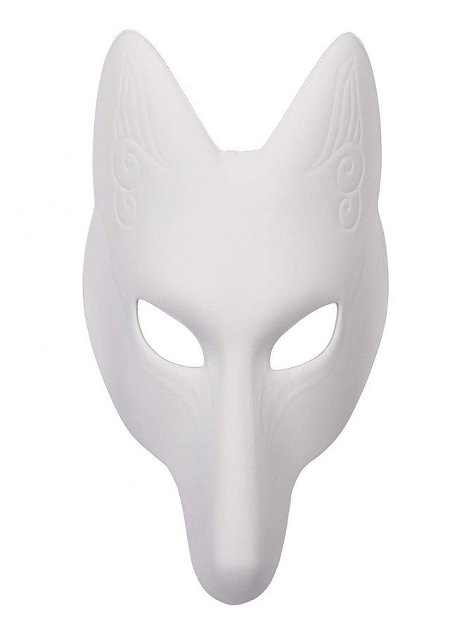 NewL Fox Mask DIY Unpainted Mask White Blank Face Mask 2026 Halloween Masquerade Cosplay - Image 1