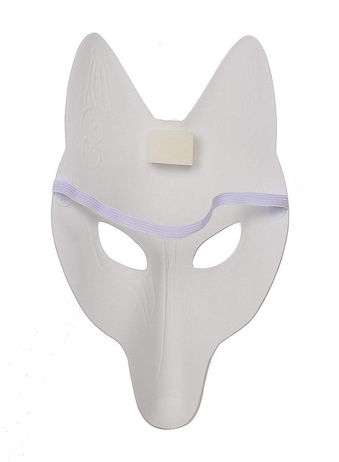 NewL Fox Mask DIY Unpainted Mask White Blank Face Mask 2026 Halloween Masquerade Cosplay - Image 3