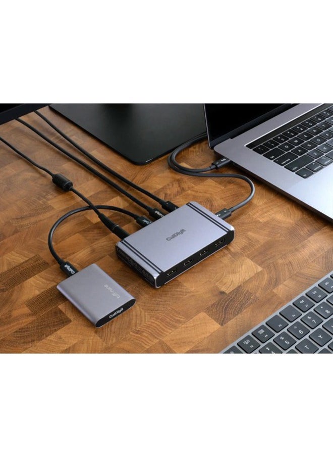 Thunderbolt 4 Element Hub, 4 x Thunderbolt 4 / USB4 (40Gb/s) , 4 x USB-A 3.2 Gen.2 (10Gb/s), 1 x AC Power, Up to 60W  Host Charging