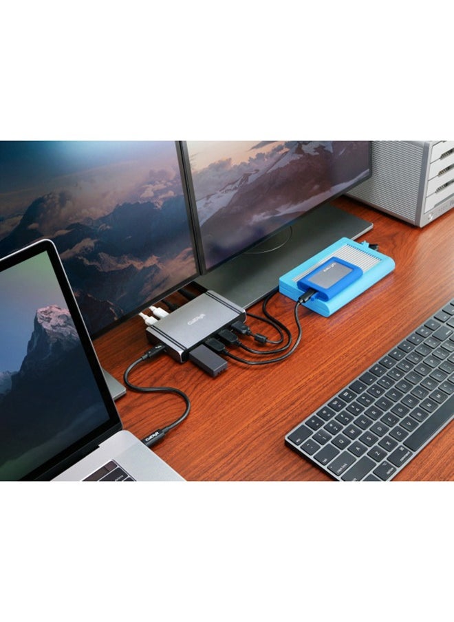 Thunderbolt 4 Element Hub, 4 x Thunderbolt 4 / USB4 (40Gb/s) , 4 x USB-A 3.2 Gen.2 (10Gb/s), 1 x AC Power, Up to 60W  Host Charging