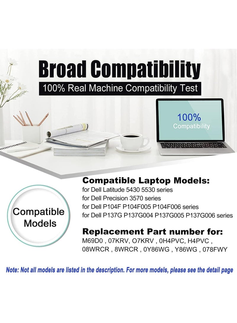 Terabyte استبدال بطارية M69D0 لجهاز ديل لاتيتيود 5430 5530 سلسلة ديل بريسجن 3570 لابتوب 07KRV H4PVC 8WRCR 41Wh 3467mAh - Image 4