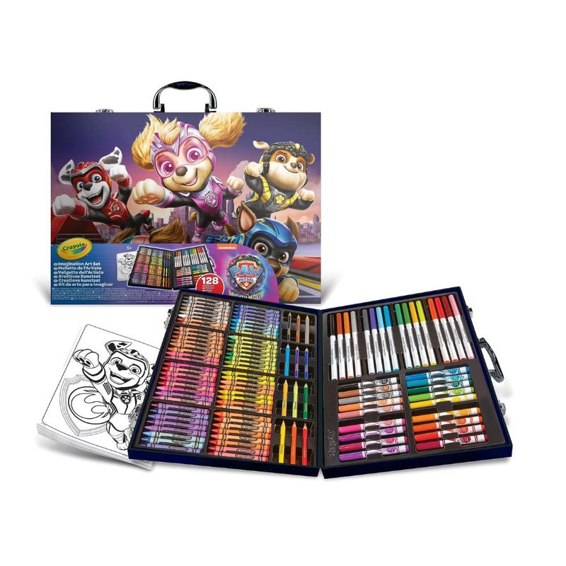 CRAYOLA - Paw Patrol Mighty Movie Painting Case, Creative Set with 128 Pieces, Felt Tip Pens, Crayons, Wax Pens, Creative Activity and Gift for Children, Ages 5 and Up - Image 3