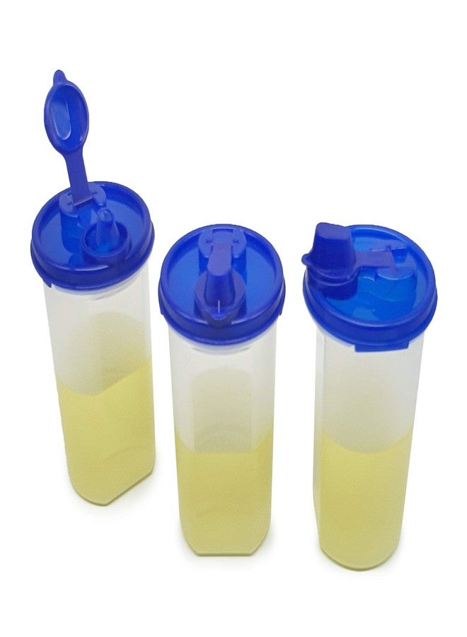 Mahaware Modular Magic Easy Flow Kitchen Plastic Oil Dispenser Can, 600ml, Set of 3, Blue - Image 3