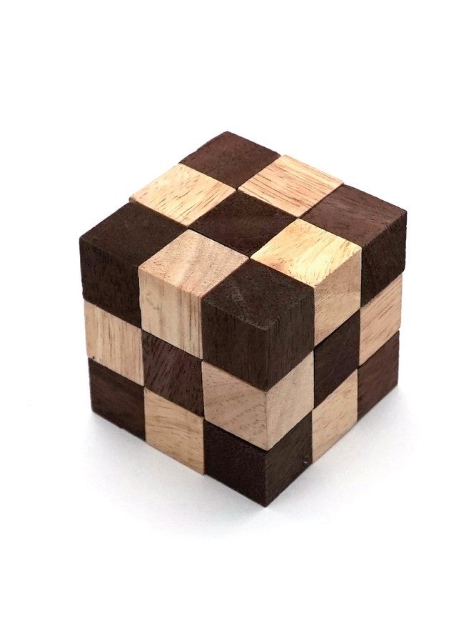 BSIRI Snake Puzzle Cube Classic Games (M Size) - 3D Mind Puzzles for Adults in Hand with Wooden Cube Designs of Magic Game for Educational Brain Games for Kids to Challenges Brain Teasers Puzzles Kids - Image 2