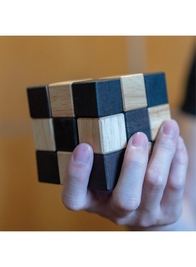 BSIRI Snake Puzzle Cube Classic Games (M Size) - 3D Mind Puzzles for Adults in Hand with Wooden Cube Designs of Magic Game for Educational Brain Games for Kids to Challenges Brain Teasers Puzzles Kids - Image 5