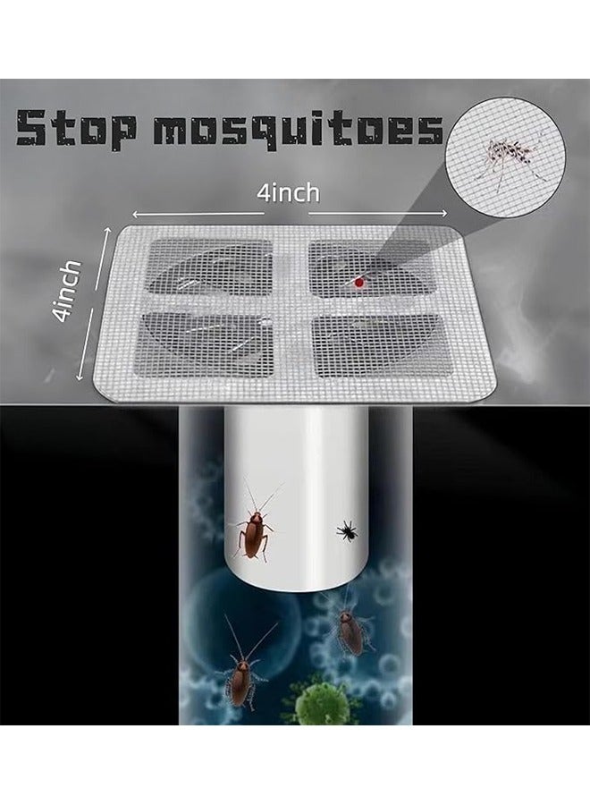 60 Pieces Floor Drain Stickers Mesh Stickers, Disposable Shower Drain Strainer, Shower Drain Cover Bathroom Sink Drain Strainer, Adjustable Window Net For Bathroom, Bathtub, Kitchen, Sink (4" X 4") - Image 3