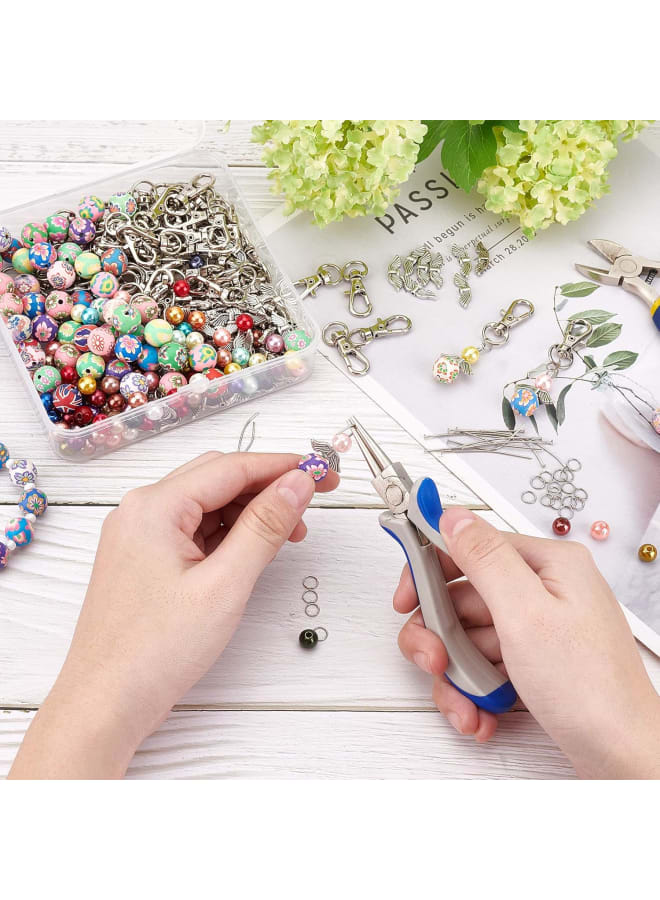 540 قطعة من مجموعات سلسلة المفاتيح ذات طابع الملاك DIY مجموعات سلسلة المفاتيح اليدوية لصنع سلسلة المفاتيح اليدوية، ألوان مختلطة - Image 4