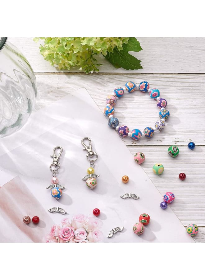 540 قطعة من مجموعات سلسلة المفاتيح ذات طابع الملاك DIY مجموعات سلسلة المفاتيح اليدوية لصنع سلسلة المفاتيح اليدوية، ألوان مختلطة - Image 5