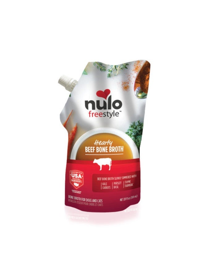Nulo Freestyle Hearty Beef Bone Broth 591ml Pouch for Dog & Cat - Image 1