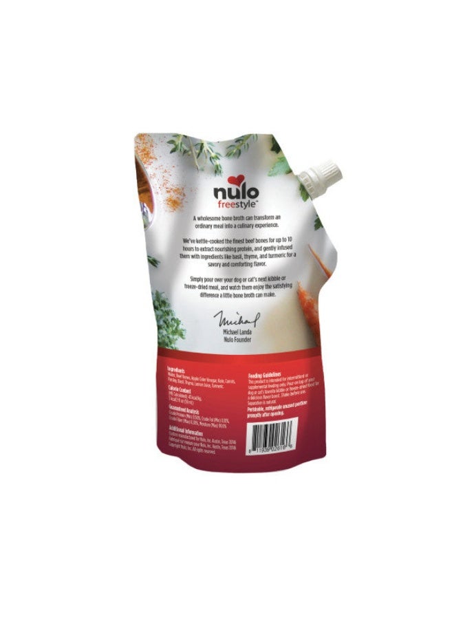 Nulo Freestyle Hearty Beef Bone Broth 591ml Pouch for Dog & Cat - Image 2