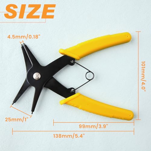 LEONTOOL 2 in 1 Snap Ring Pliers - Internal & External Circlip Pliers for 10-40mm Snap Rings - Image 4