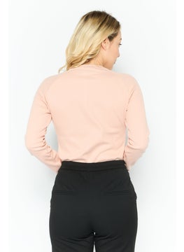 Ellesse Women Brand Logo Long Sleeve Bodysuit, Pink  - Image 3