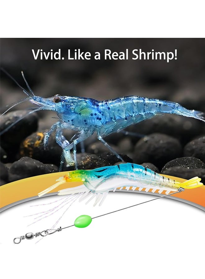 7 PCS Saltwater Fishing Lures Shrimp Lures Set, Premium Soft Shrimp Fishing Tackle with Luminous Sharp Hooks - Image 2