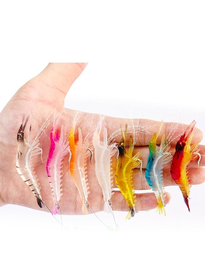 7 PCS Saltwater Fishing Lures Shrimp Lures Set, Premium Soft Shrimp Fishing Tackle with Luminous Sharp Hooks - Image 5