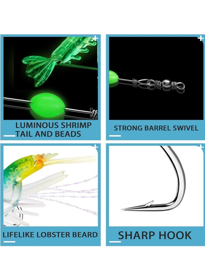 7 PCS Saltwater Fishing Lures Shrimp Lures Set, Premium Soft Shrimp Fishing Tackle with Luminous Sharp Hooks - Image 4