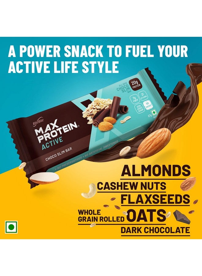 RiteBite Max Protein Active Choco Slim 20g Protein Bars [Pack of 6] Protein Blend, Fiber, Vitamins & Minerals , No Preservatives, 100% Veg, No Added Su - Image 2