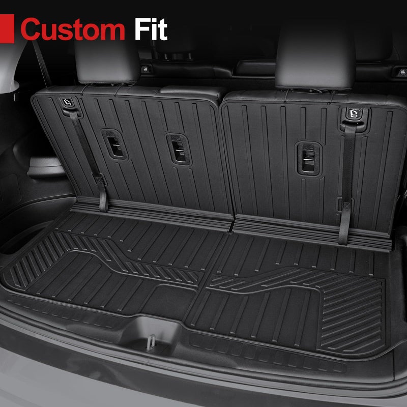 Houclemic Cargo Mat Backrest Mats for 2016-2022 Honda Pilot 8 Passengers (No Elite Models), All Weather TPE Car Liner Car Mat for 2022 Honda Pilot Accessories - Image 3