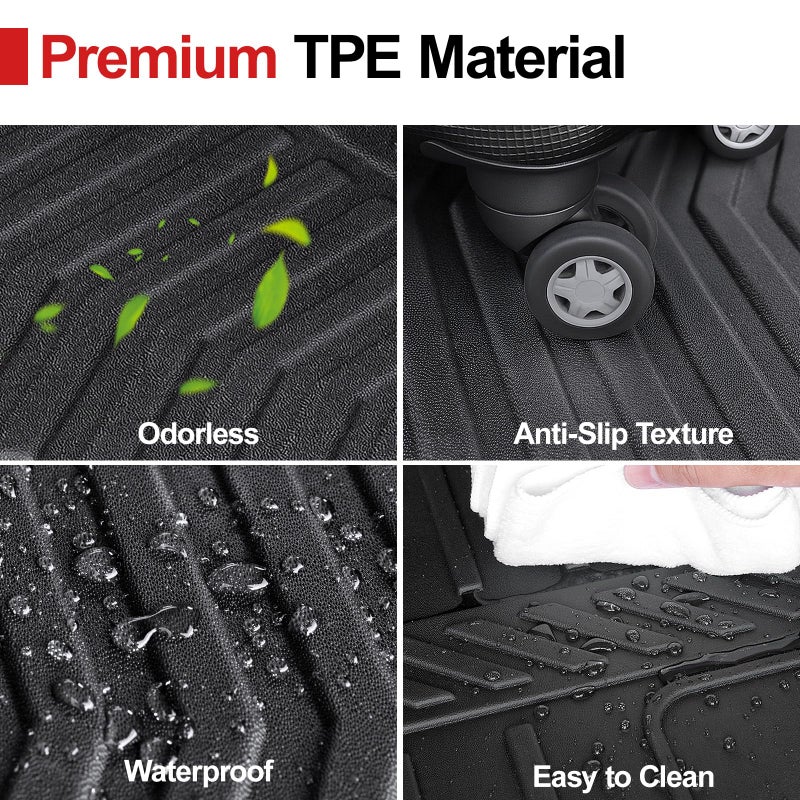 Houclemic Cargo Mat Backrest Mats for 2016-2022 Honda Pilot 8 Passengers (No Elite Models), All Weather TPE Car Liner Car Mat for 2022 Honda Pilot Accessories - Image 5