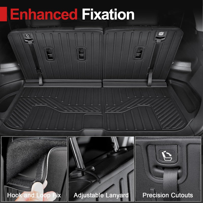 Houclemic Cargo Mat Backrest Mats for 2016-2022 Honda Pilot 8 Passengers (No Elite Models), All Weather TPE Car Liner Car Mat for 2022 Honda Pilot Accessories - Image 2