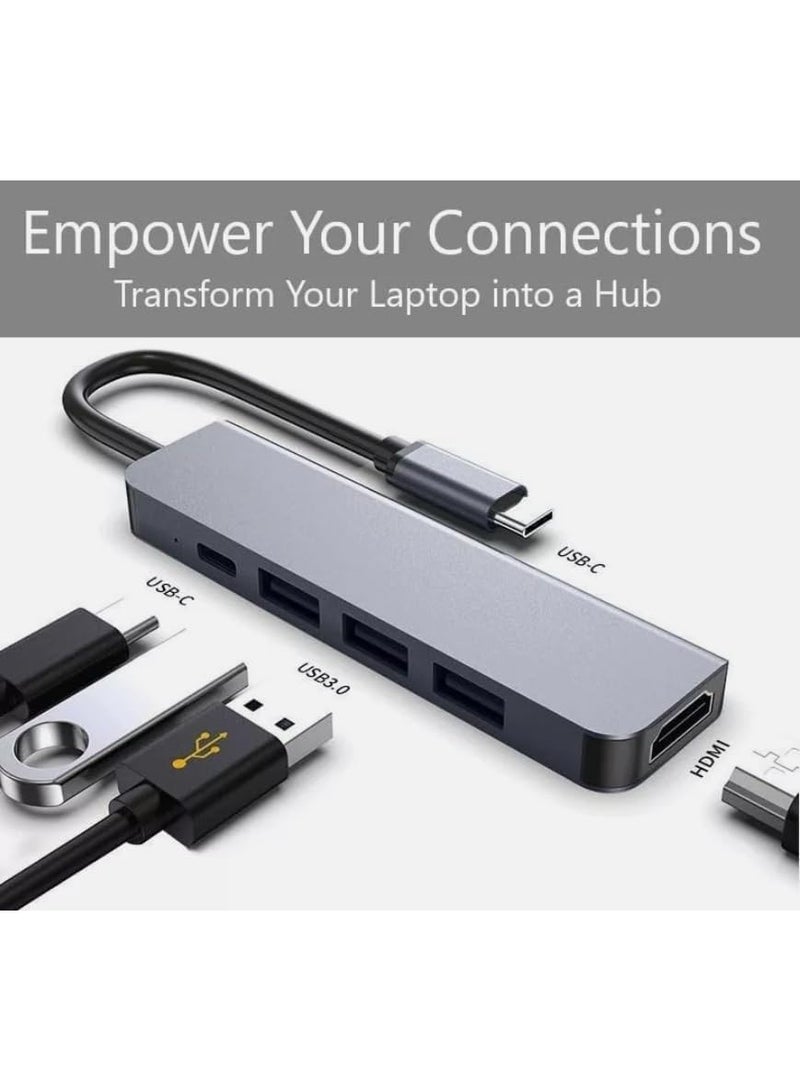 Cite Canadian IT Era USB C Hub 5in1 with HDMI 4K Output 100W PD Charging Aluminum10Gbps Data Transfer - Image 2
