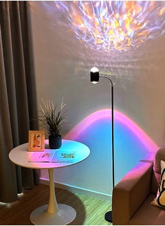 Sharpdo Living Room Floor Lamp Modern Standing Floor Lamp Smart LED Floor Lamp With Unique Water Ripple Light Special Gift Of 4 Color Cards Black 20x20x160 centimeter  - Image 2