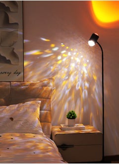 Sharpdo Living Room Floor Lamp Modern Standing Floor Lamp Smart LED Floor Lamp With Unique Water Ripple Light Special Gift Of 4 Color Cards Black 20x20x160 centimeter  - Image 4