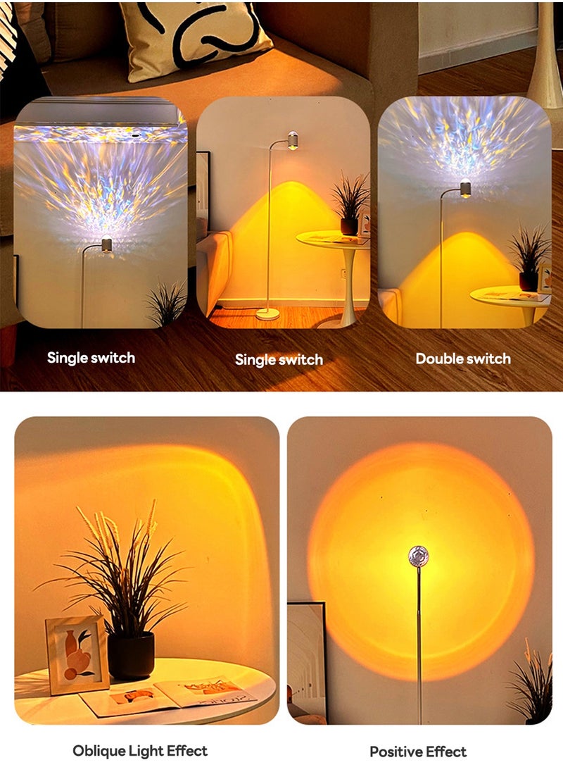 Sharpdo Living Room Floor Lamp Modern Standing Floor Lamp Smart LED Floor Lamp With Unique Water Ripple Light Special Gift Of 4 Color Cards Black 20x20x160 centimeter  - Image 5