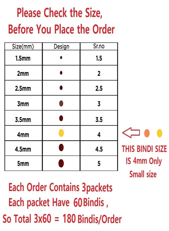 Vama Fashions Bindi Maroon Small Size Round Bindis for women Ladies & Girls (Size 4mm,Pack of 180 Bindis) - Image 4