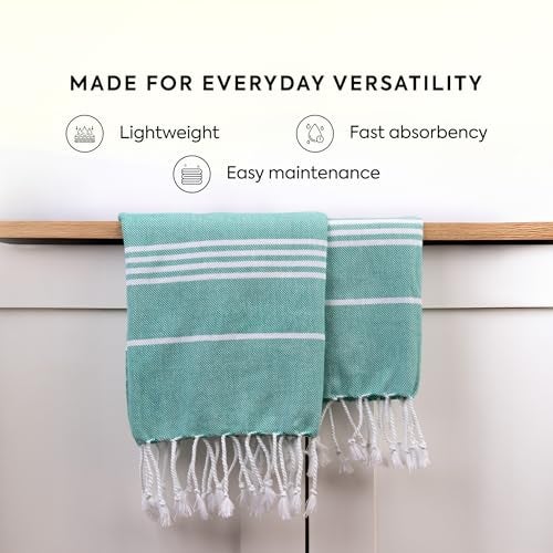 HABER Bath Towel Cotton, Ultra Soft & Highly Absorbent, Quick Dry Lightweight Luxury Towel for Bathroom, Spa & Travel-Mint (Pack of 1, Large Size 76x 152cm, Summer Friendly, Fast Drying) - Image 3